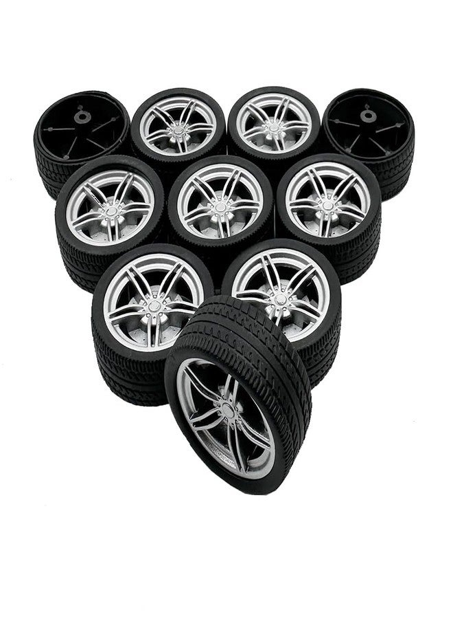 URIMPAVIDO 10PCS Toy Car Wheels 40mm Rubber Tire Wheels with Metal Shaft for RC Car Truck DIY Model Toy Wheel Replacement Accessories (3X40mm) - Image 5
